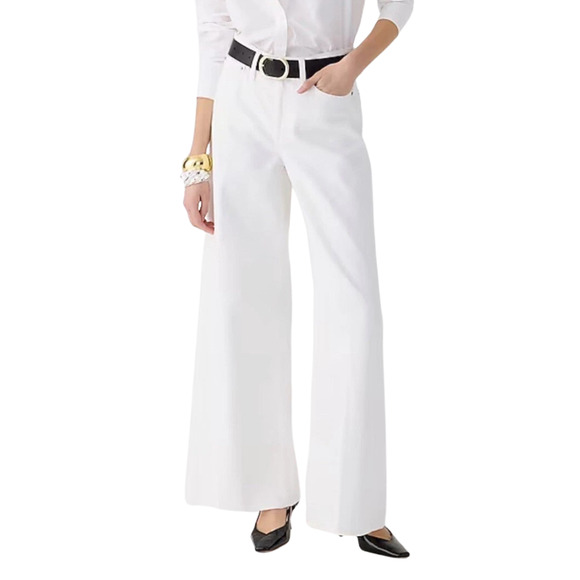 J.Crew NWT High Rise White Wide Leg Rigid Denim Jeans Size 31 - Picture 1 of 8